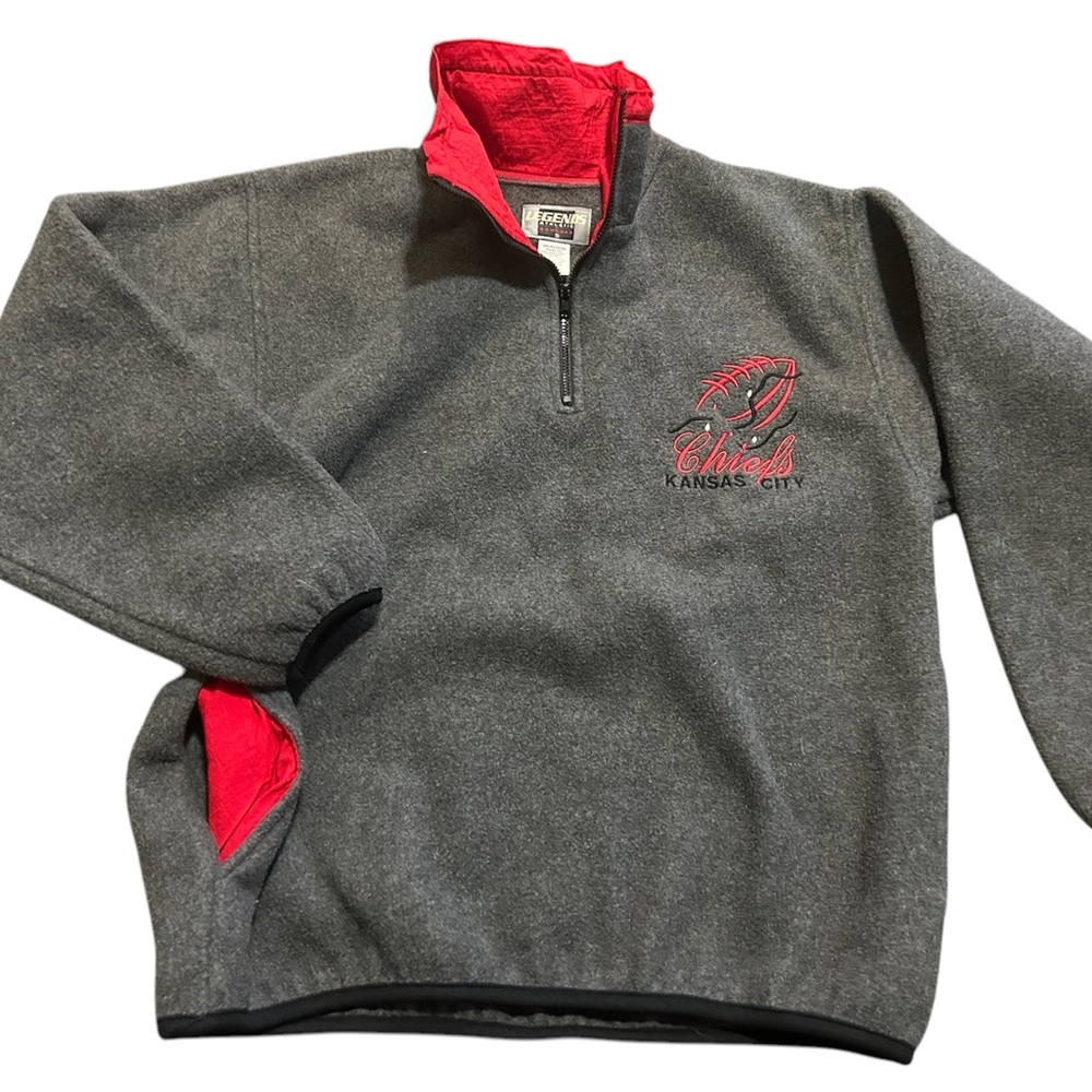 Vintage Kansas City Chiefs Gray and Red Pullover